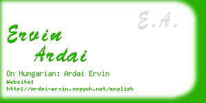 ervin ardai business card